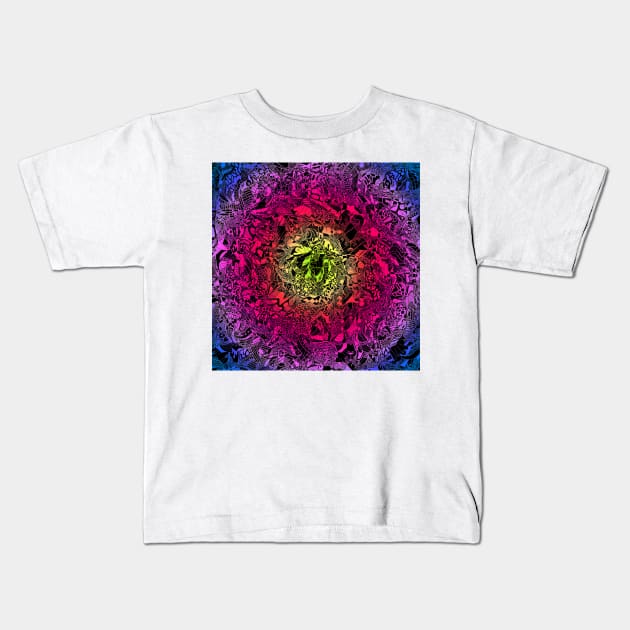 Mental Maze Color Abstract Kids T-Shirt by kenallouis